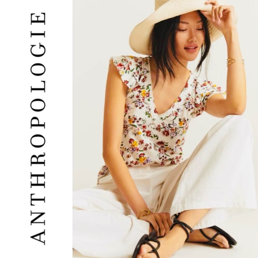 Anthropologie Floral Tank Top - Multicolor